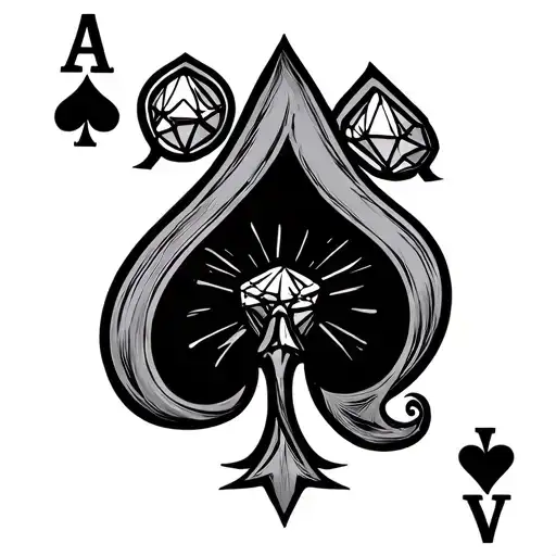 Ace Playing Card Featuring Diamonds
