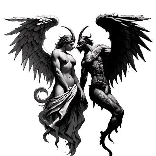 Angel Vs Demon Back