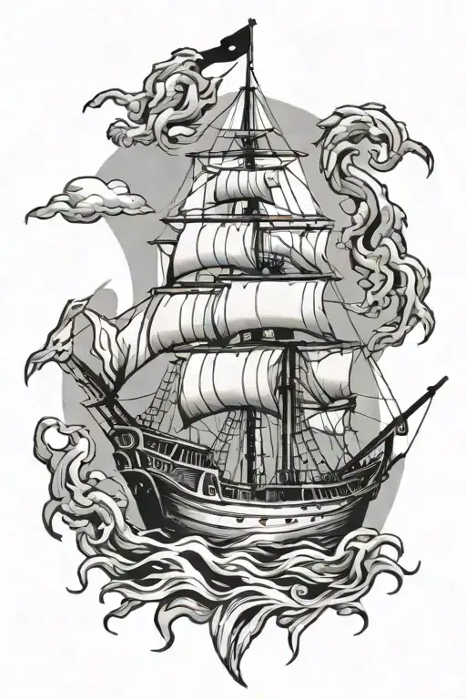 Nautical Shrimp Boat Surrounded