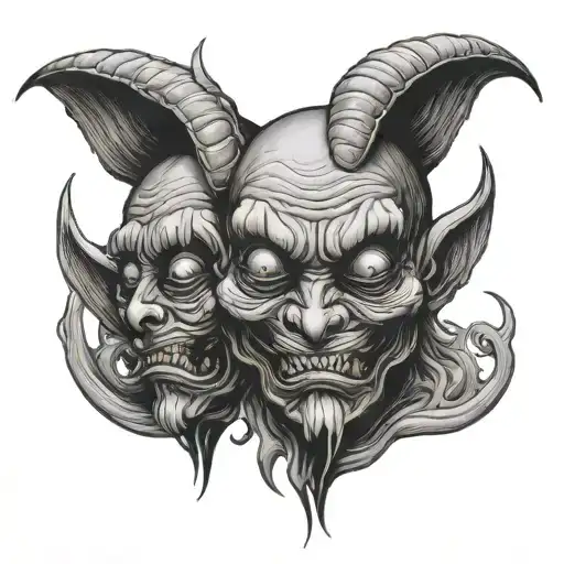 Siamese Twin Head Creepy Monster