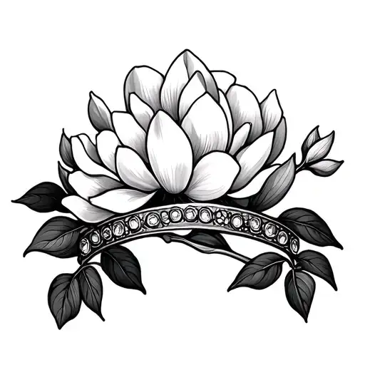 A Tiara Crown Of Magnolia Flowers