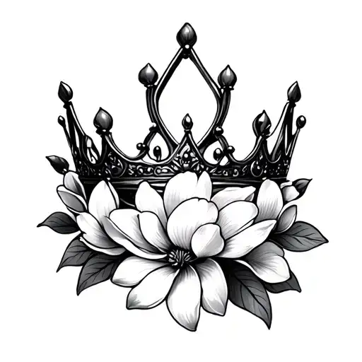 A Dainty Tiara Crown Made Of Magnolia Flowers