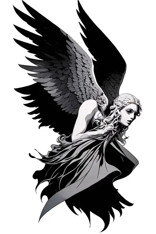 Angel Mixed With Cyber Sigilism