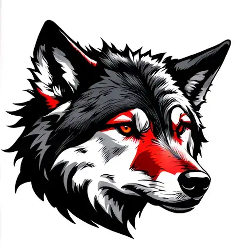 Wolf Red Black