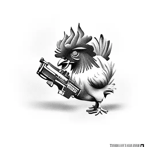 Rooster With Gun