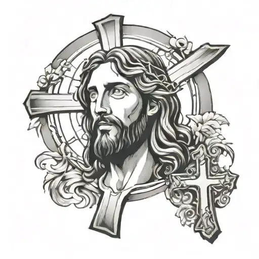 Jesus And Cross Surrounded
