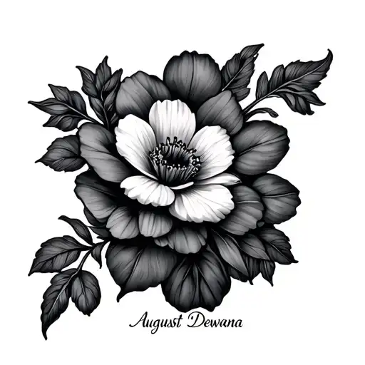 August Birth Flower With Name Dewana