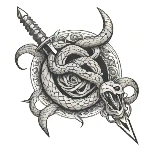 Knife With Snake Back