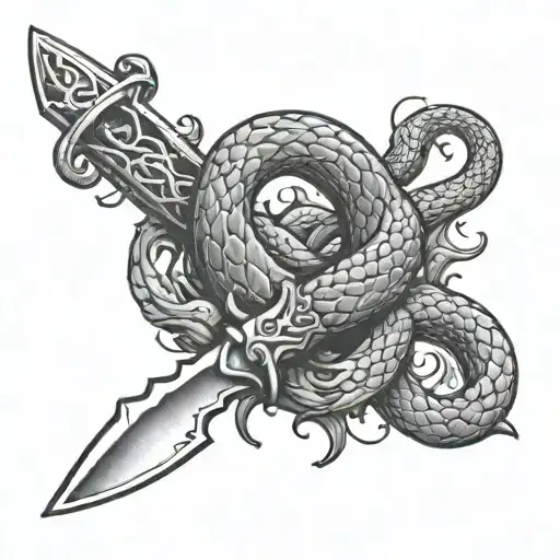 Knife With Snake Back Piece
