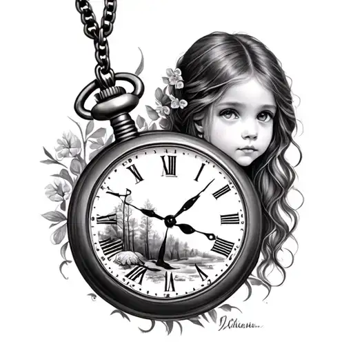 Daughter And Pocket Watch With Forrest