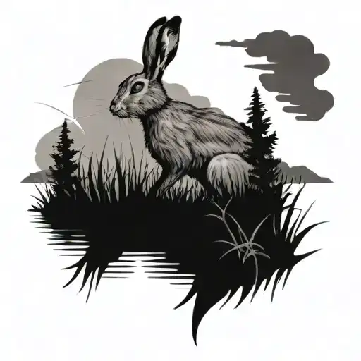 Hare In The Marsh Scenery