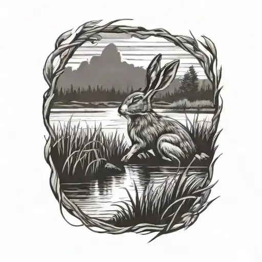 Hare In The Marsh Scenery