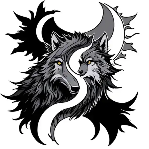 Vikings Wolf With Sun And Moon Ying Yang