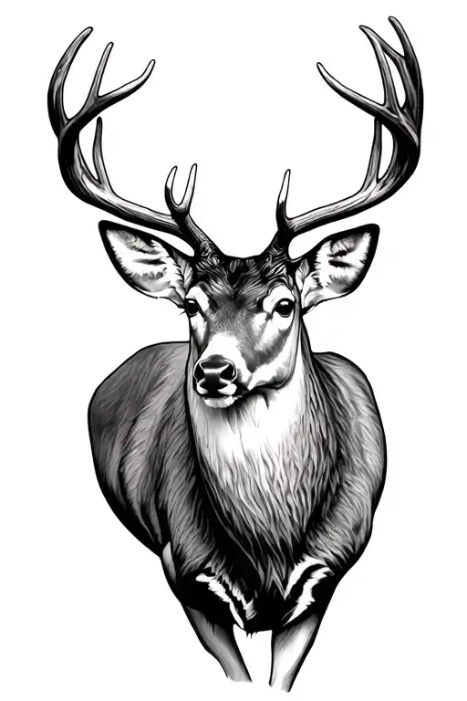 Whitetail Deer Standing In Woods