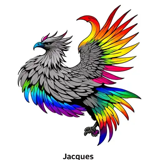Phoenix Rainbow Colors With Name Jacques