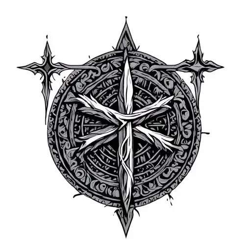 Vegvisir With Christian Cross Intertwined