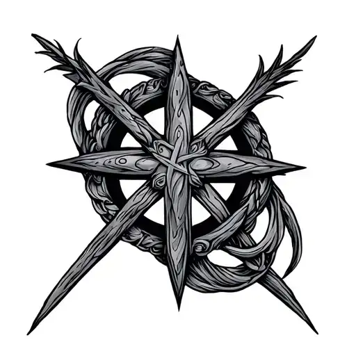 Vegvisir With Christian Cross Intertwined Representing