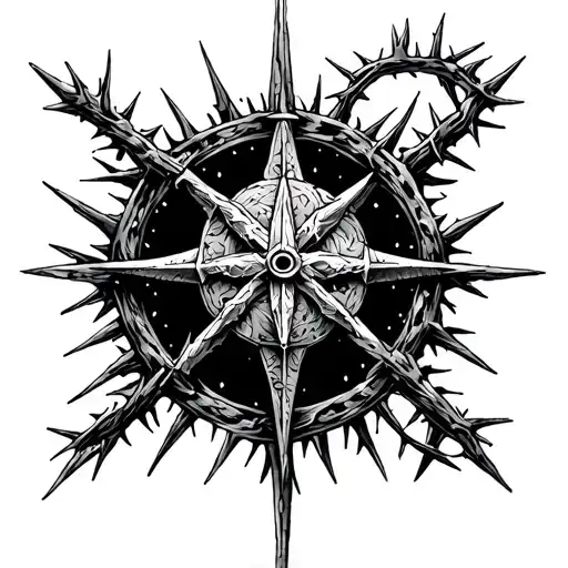 Vegvisir With Crown Of Thorns