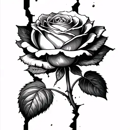 Rose Growing From A Crack