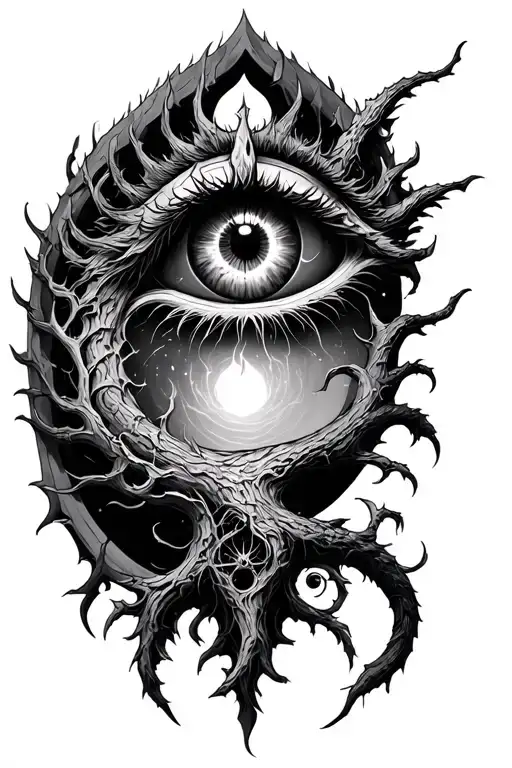 Yggdrasil Tattoo With Odins Eye Integrated And Naglfar