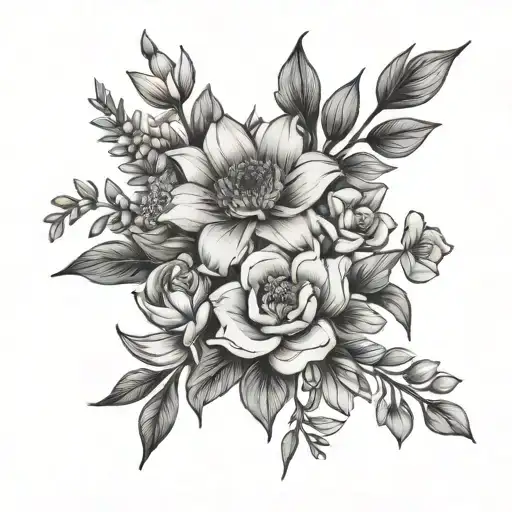 February April May Birth Flower Bouquet