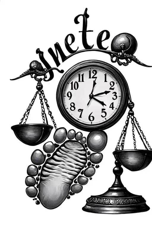 Baby Footprint Clock Scales And Name