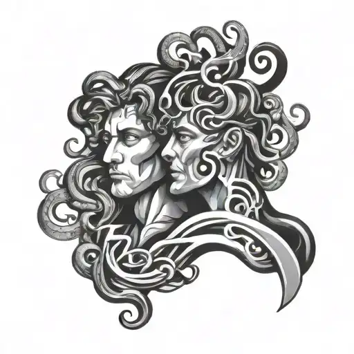 Abstract Representation Of A Father's Love Through A Medusa-inspired