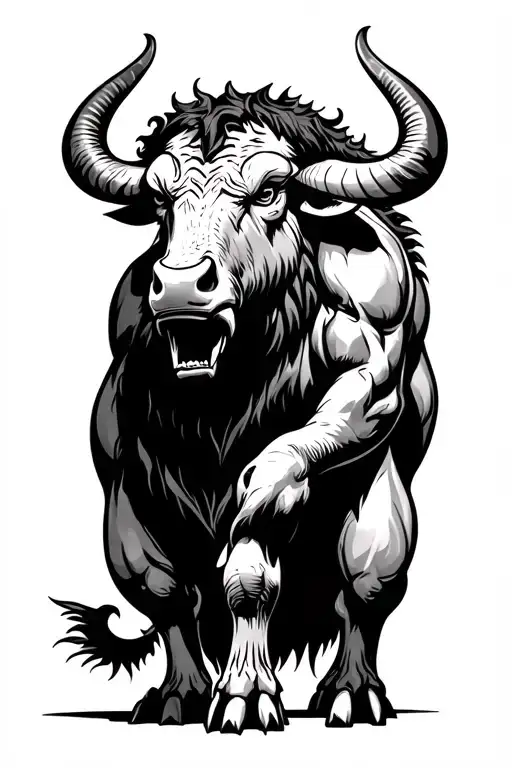 Symbolic Minotaur Standing On 2 Legs