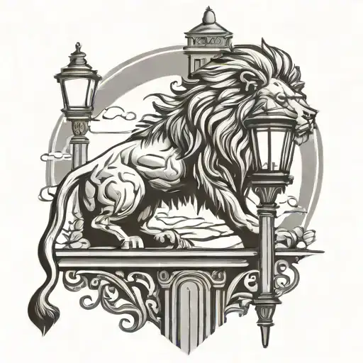 Lion And Lampost