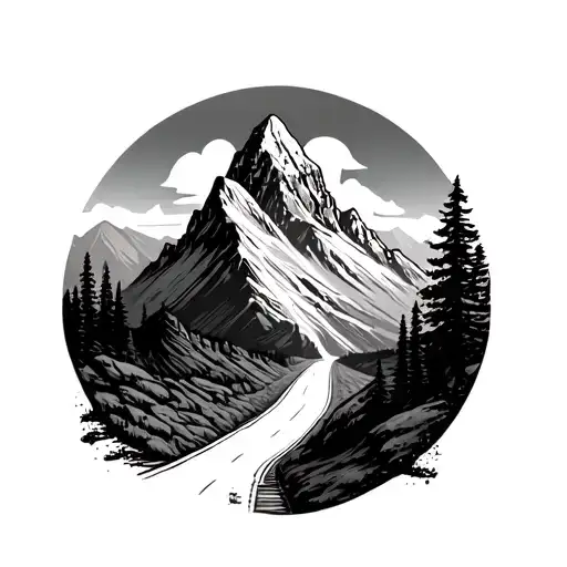 Road And Mountain Peak