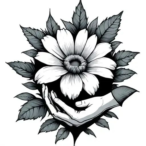 A November Flower In A Heat Form With A Baby Hand And A Mommy Hand In The Heart But Small