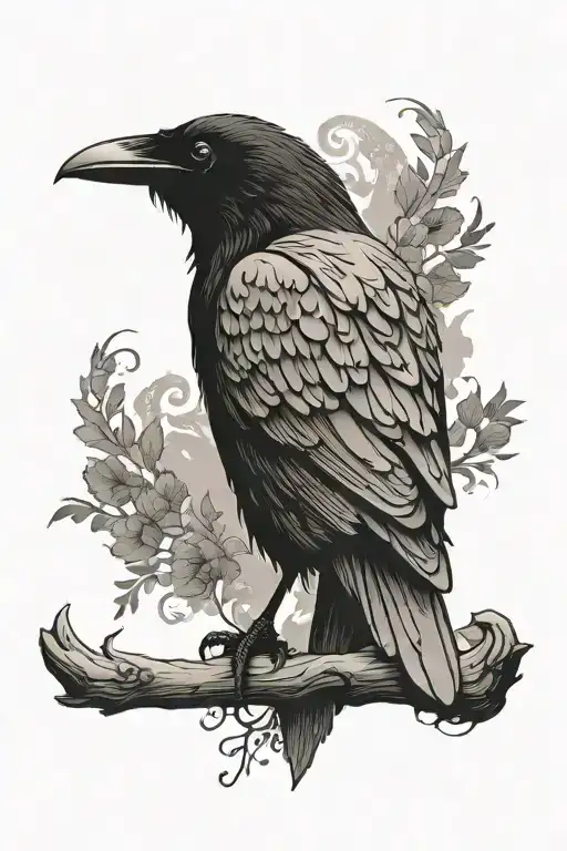 Raven Silhouette Filled