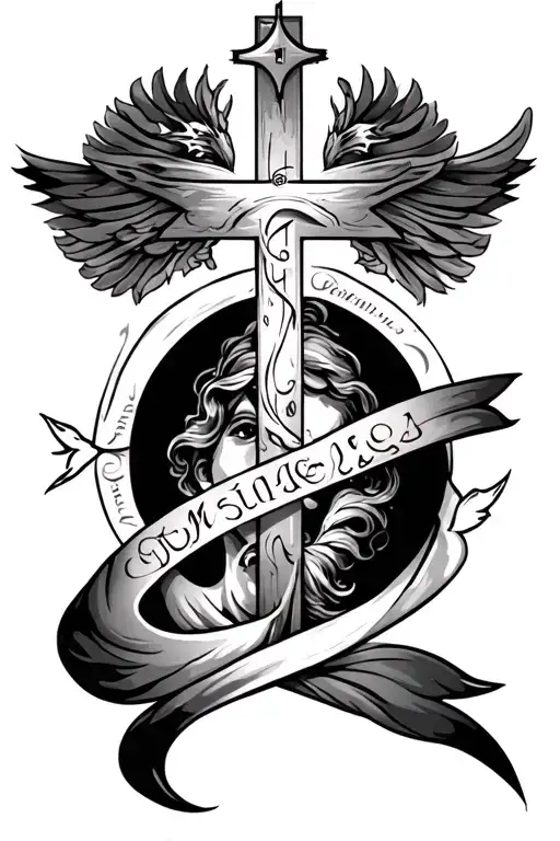 Right Arm Religious Sleeve Tattoo Featuring