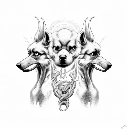 Angry 3 Headed Cerberus Dark Art