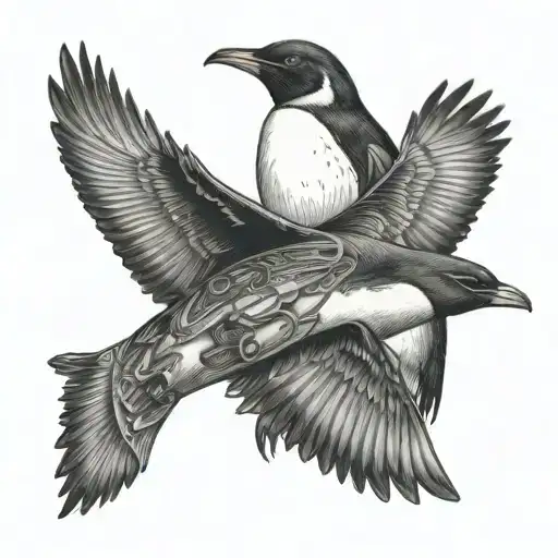 Penguin Fixing Airplne