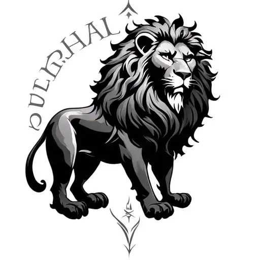 Muscle Tear With Lion Like Zodiac Symbol