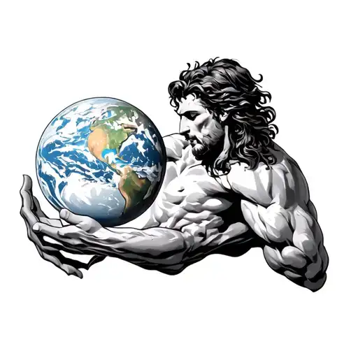 Atlas Holding The World On His Shoulders