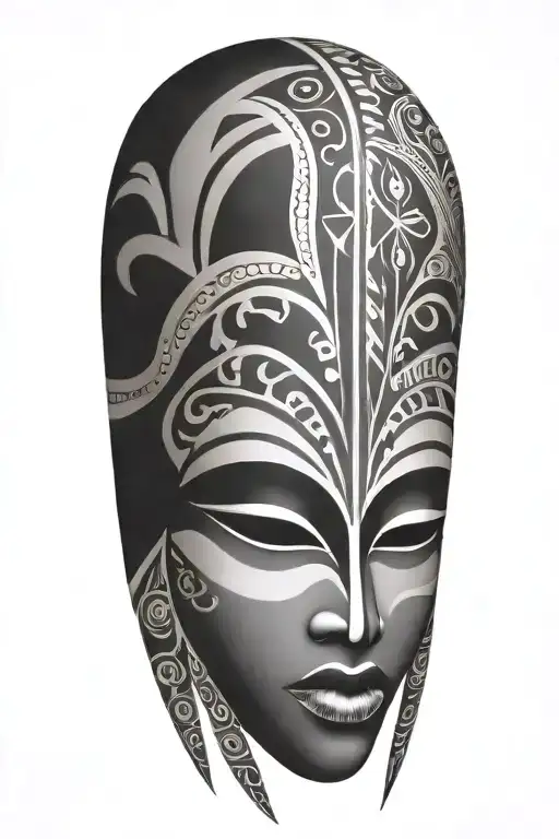 African Tribal Mask Merged