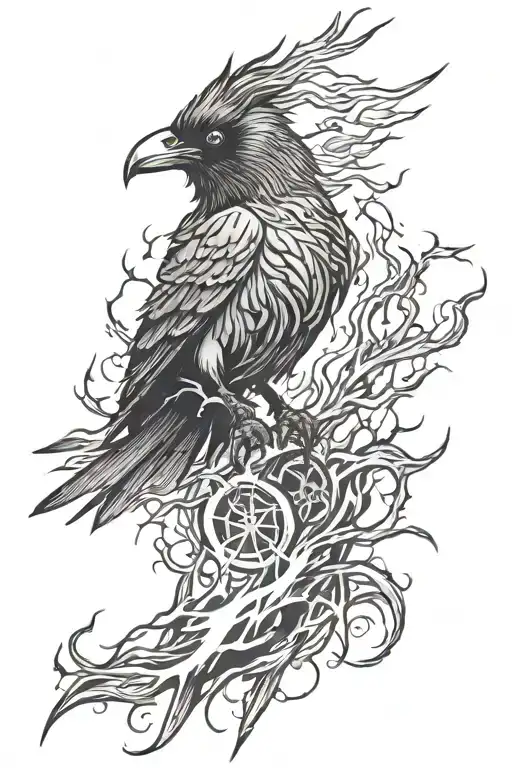 Raven And Lightning Bolt