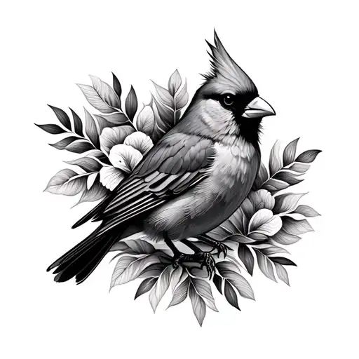 Fine Line Bird Cardinal