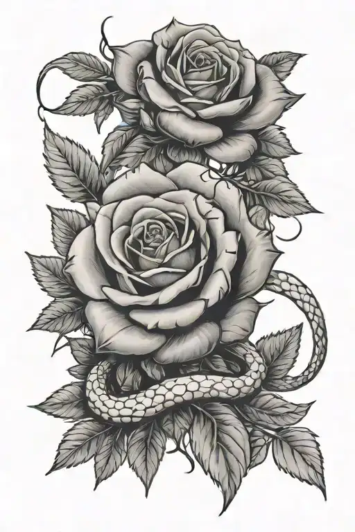 Rose And Arrow And Snake