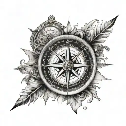 Compass With Island Surrounded