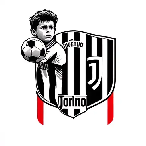 Football Kid Juventus Torino Badge