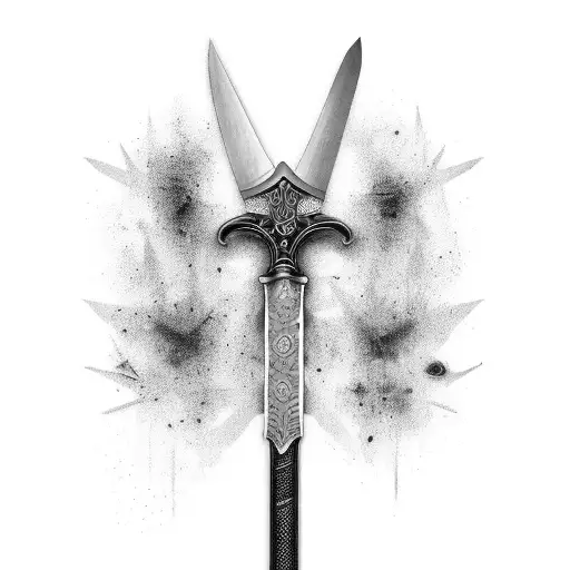 A Sword Or Long Dagger With A Detailed Hilt