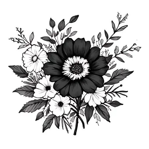 Flower Bouquet With March June July August And December Birth Flowers