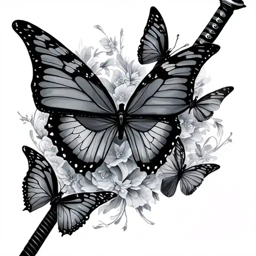 Katana With Butterflys