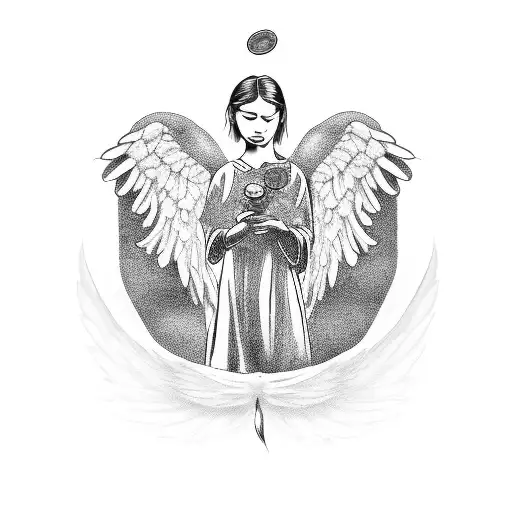 Angel Holding A Money Rose