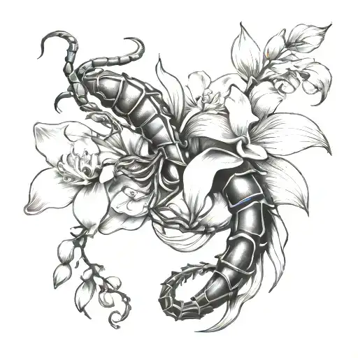 Scorpion And Orchid Flower