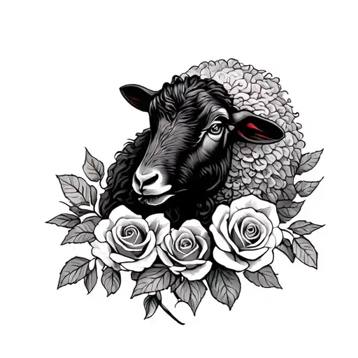 Black Sheep With Roses