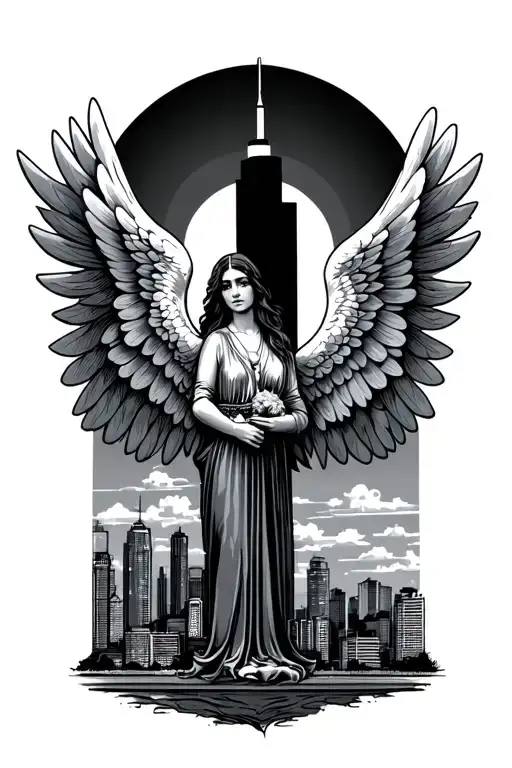 Be Someone With Houston Skyline In The Background Angel Wings